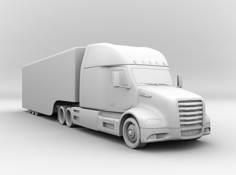 Clay rendering of fuel cell powered American truck. 3D rendering image.