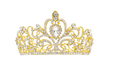 gold crown with diamonds isolated on white © vitaly tiagunov