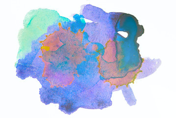 watercolor abstract spot blue violet red green yellow creative color