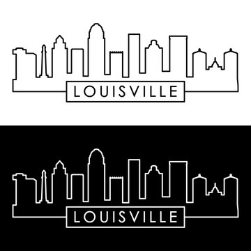 Louisville Skyline. Linear Style. Editable Vector File.