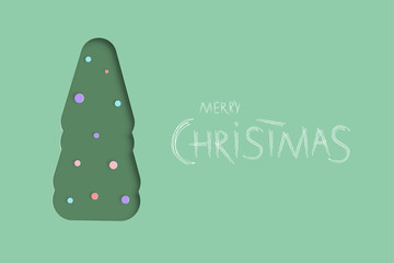 Merry Christmas brush handwritten lettering. Vector illustration.