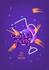 Cocktail party template.  Vector illustration.