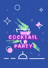 Cocktail party template.  Vector illustration.