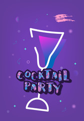 Cocktail party template.  Vector illustration.