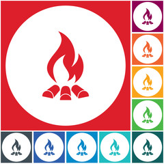 Campfire silhouette icon