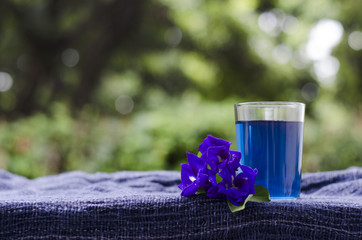 Butterfly pea or blue pea drink 