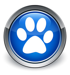 Animal footprint icon optimum blue round button