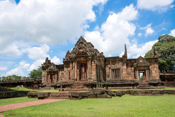 The public place is PRASAT MUANG TAM is historic and ancient castle of generality in Buriram province Thailand and a kind of Khmer architect art decorated in the Buddhist temple,pavilion,temple hall