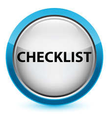 Checklist crystal cyan blue round button
