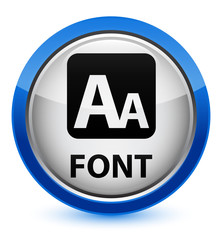Font crystal blue round button