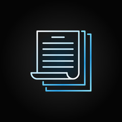 Documents or papers vector colored outline icon
