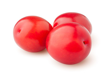 plum isolated on white background, clipping path, full depth of field