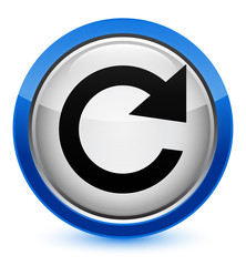 Reply rotate icon crystal blue round button