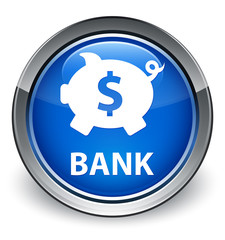 Bank (piggy box dollar sign) optimum blue round button