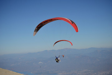 Paragliding in the mountain