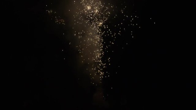 Crazy fireworks exploding over the night sky