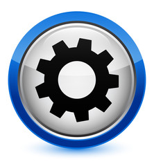 Process icon crystal blue round button