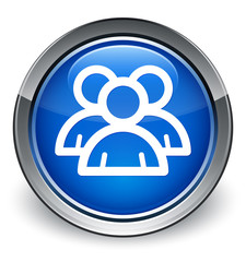 Group icon optimum blue round button