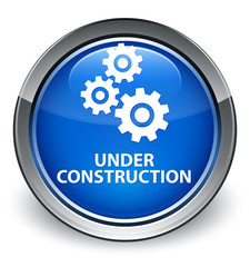 Under construction (gears icon) optimum blue round button
