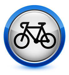 Bicycle icon crystal blue round button