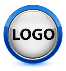 Logo crystal blue round button