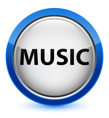 Music crystal blue round button