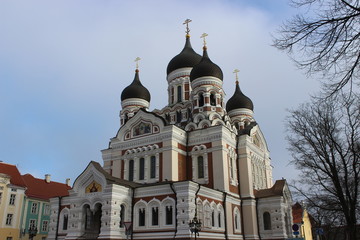 Fototapeta na wymiar Alexander Nevsky Cathedral orthodox church in tallinn, estonia