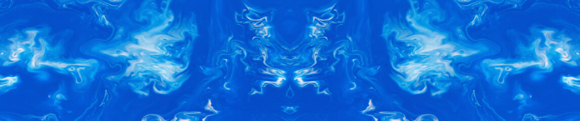 Fototapeta na wymiar bright blue banner with an abstract marble pattern