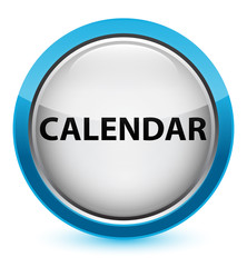 Calendar crystal cyan blue round button