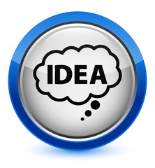 Idea bubble icon crystal blue round button