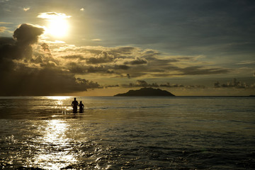 Eine romantisches Bild am Strand von Bel Ombre