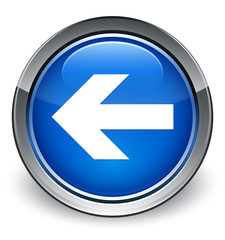 Back arrow icon optimum blue round button