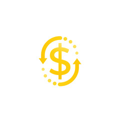 cash back, money refund, exchange, vector icon