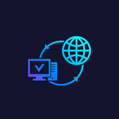 computer network and internet icon, vector