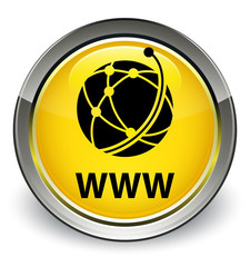 WWW (global network icon) optimum yellow round button