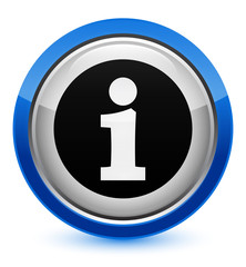 Info icon crystal blue round button