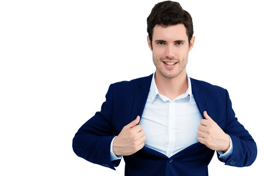 Superhero New generation business ideas planning the team. Good personality with high leadership. Multilingual It is the desire of companies around the world Isolated on white background clipping path