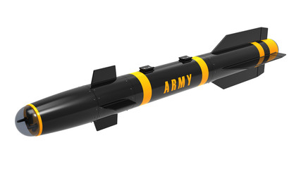 3d render of a ballistic missile