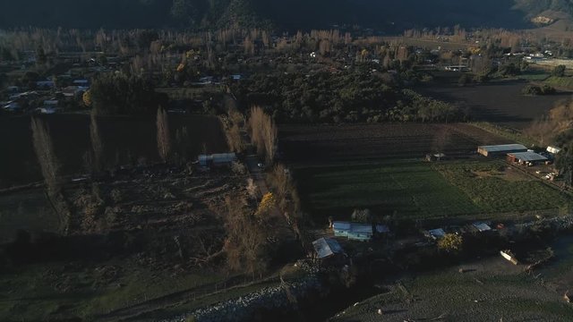 60 fps drone footage of Requegua's river in close to San Vicente Tagua tagua one of the majors agro areas of Chile