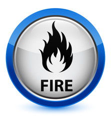 Fire crystal blue round button