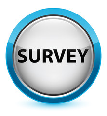 Survey crystal cyan blue round button