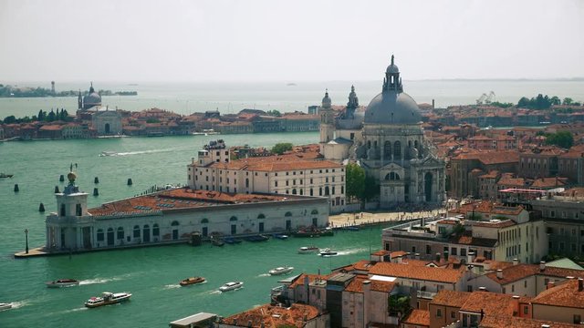 Extrordinarly view of venetian important curch - Saint Mary of Health - Baroque architecture in Venice.