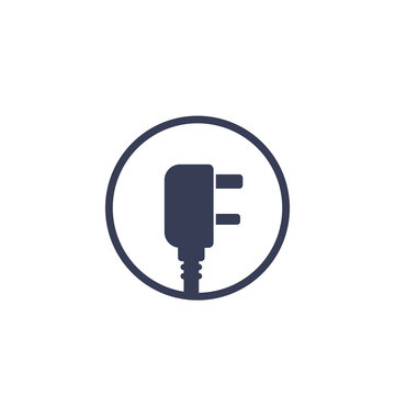 uk electric power plug, vector icon