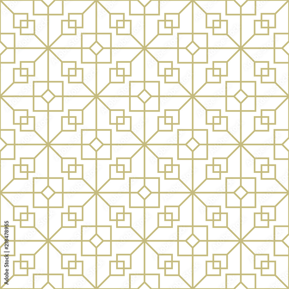 Poster Geometric linear modern gold pattern. Seamless vector texture.