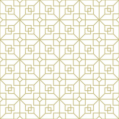 Geometric linear modern gold pattern. Seamless vector texture.