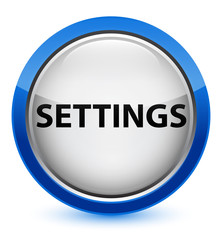 Settings crystal blue round button