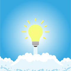 Concept technology business idea symbol creativity background. Digital design innovative vector light bulb future solution. Connection imagination icon invention. Startup intelligence brain research.