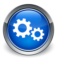Process icon optimum blue round button