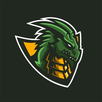 dragon esport gaming mascot logo template