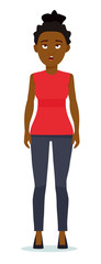 Fototapeta premium Are you kidding me Wtf isolated on a white background. Human facial expression, body language. African american people. Vector cartoon flat design illustration